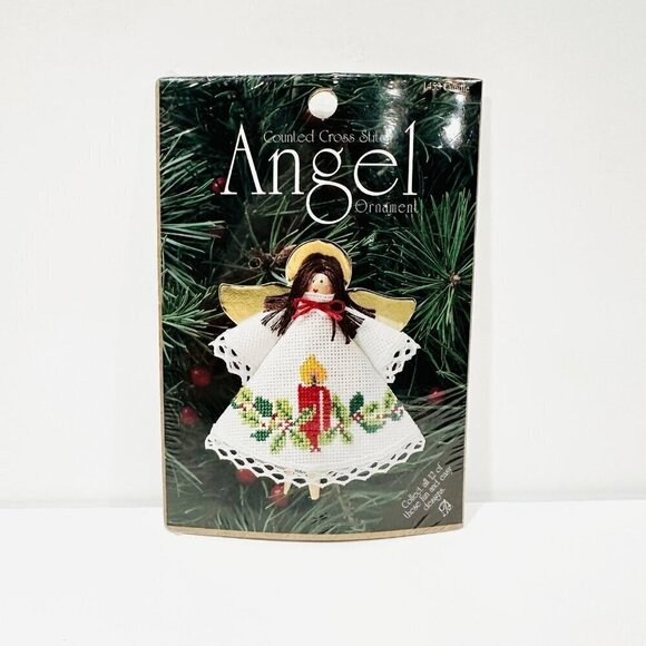 NIP Design for the Needle Counted Cross Stitch Angel Ornament - 1453 Candle - Picture 1 of 6